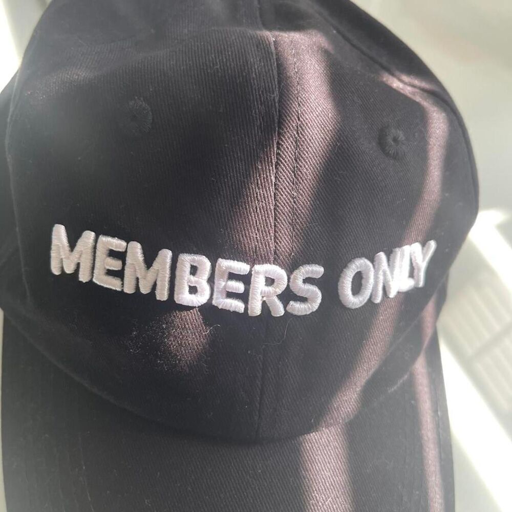 Members-only Men's Black and Navy Hat
